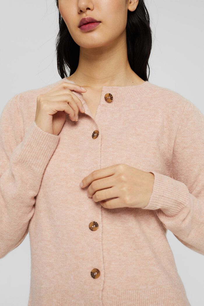 Soft knitted cardigan with wool, PASTEL PINK, detail image number 2