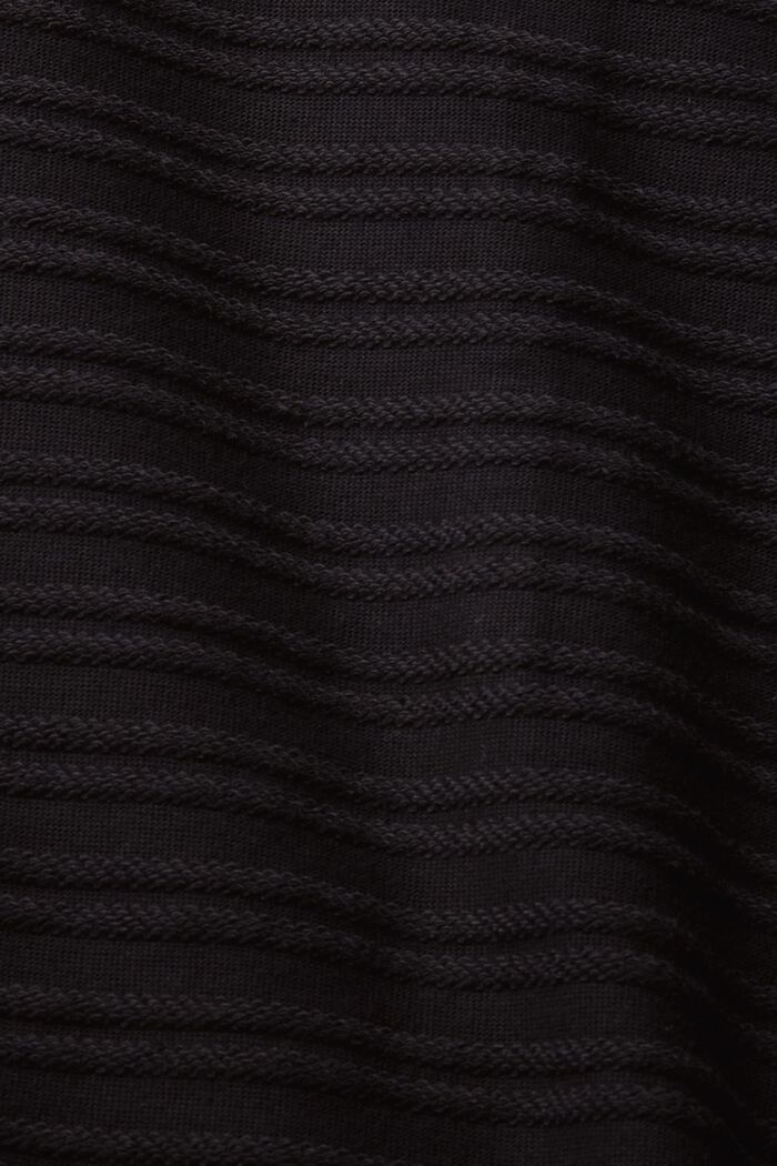 Striped texture cardigan, BLACK, detail image number 5