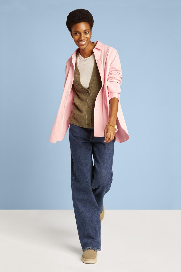 Oversized Button-Down Shirt, PINK, detail image number 1