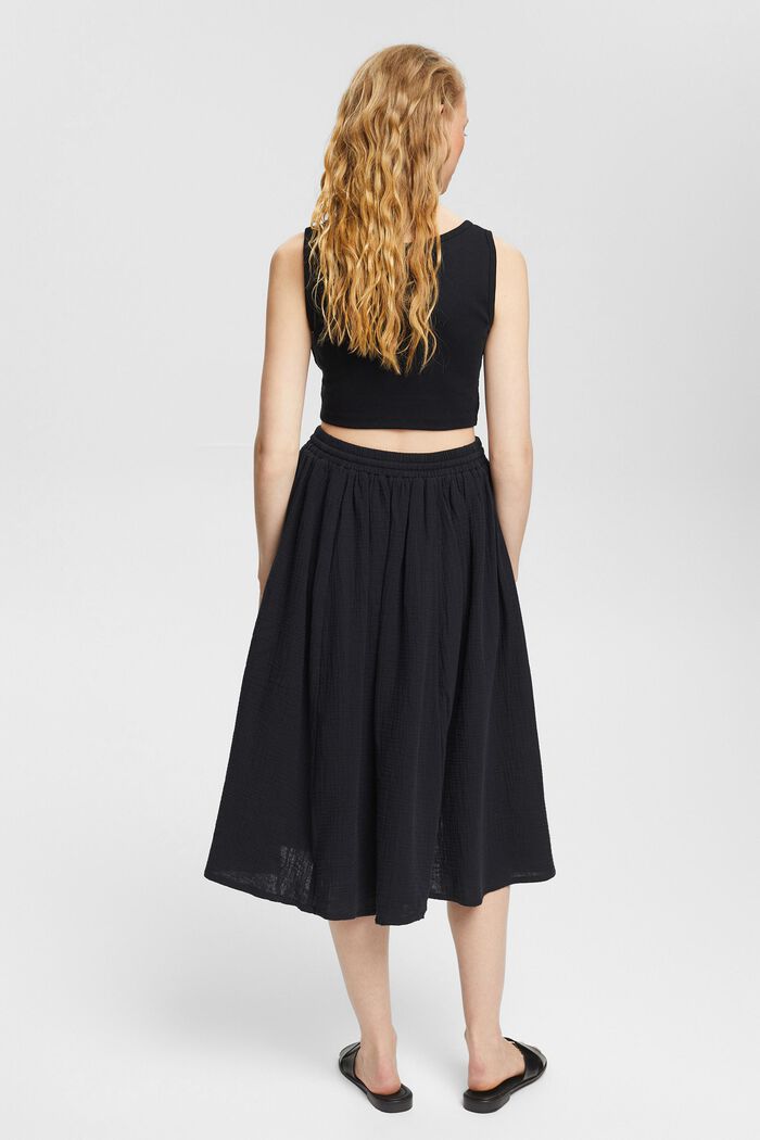 Crushed midi skirt, BLACK, detail image number 4