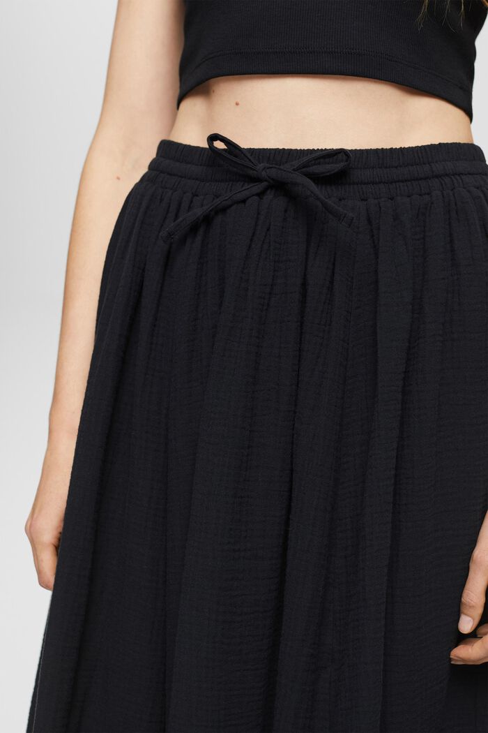 Crushed midi skirt, BLACK, detail image number 3
